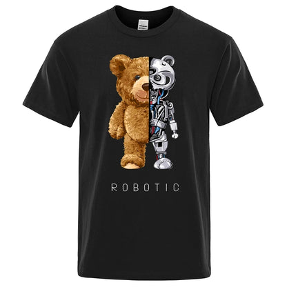 Teddy Bear Robot DTF Print T Shirt