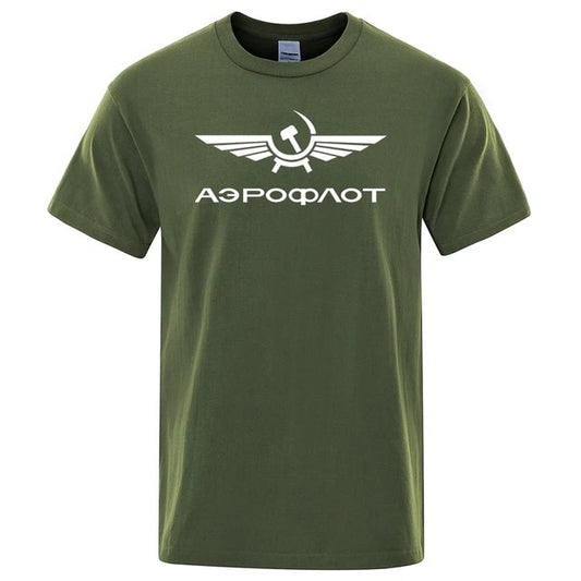 Aeroflot Aviation Russe Pilote Aerospace Aviateur DTF Print T Shirt