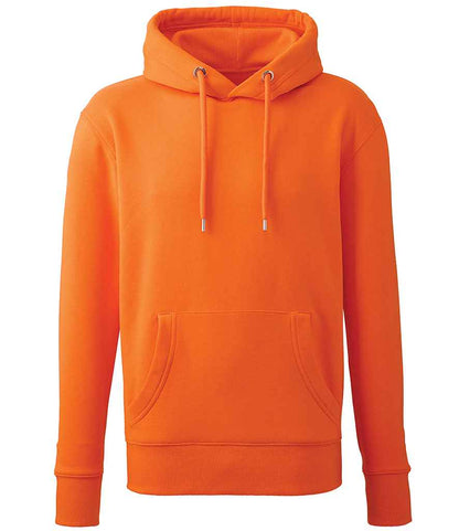 Orange Plain Pullover Fleece Hoodie