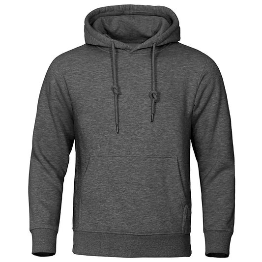 Charcoal Grey Plain Pullover Fleece Hoodie