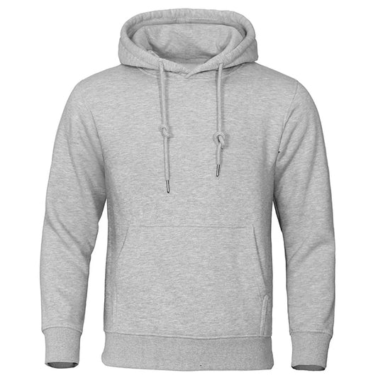 Light Grey Plain Pullover Fleece Hoodie